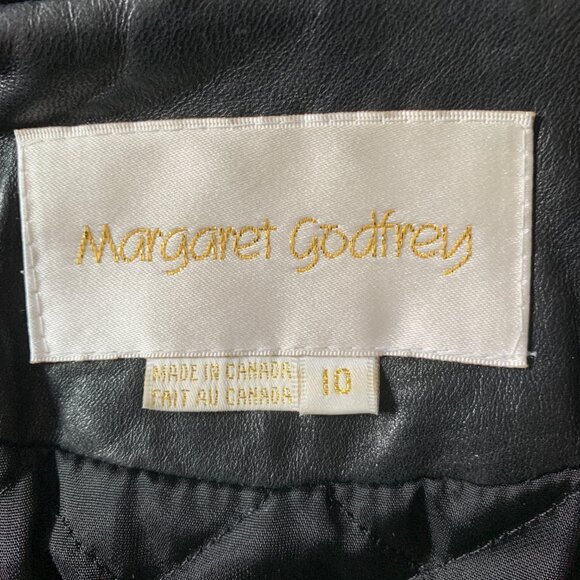 Vintage Margaret Godfrey Black Leather Fringe Biker Jacket - Picture 15 of 15